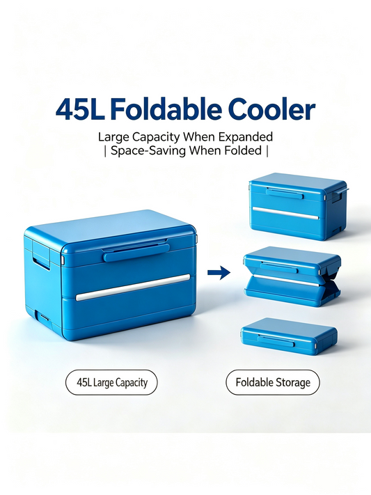 45L Large-Capacity Collapsible Hard-Shell Portable Cooler for Outdoor Camping 👉