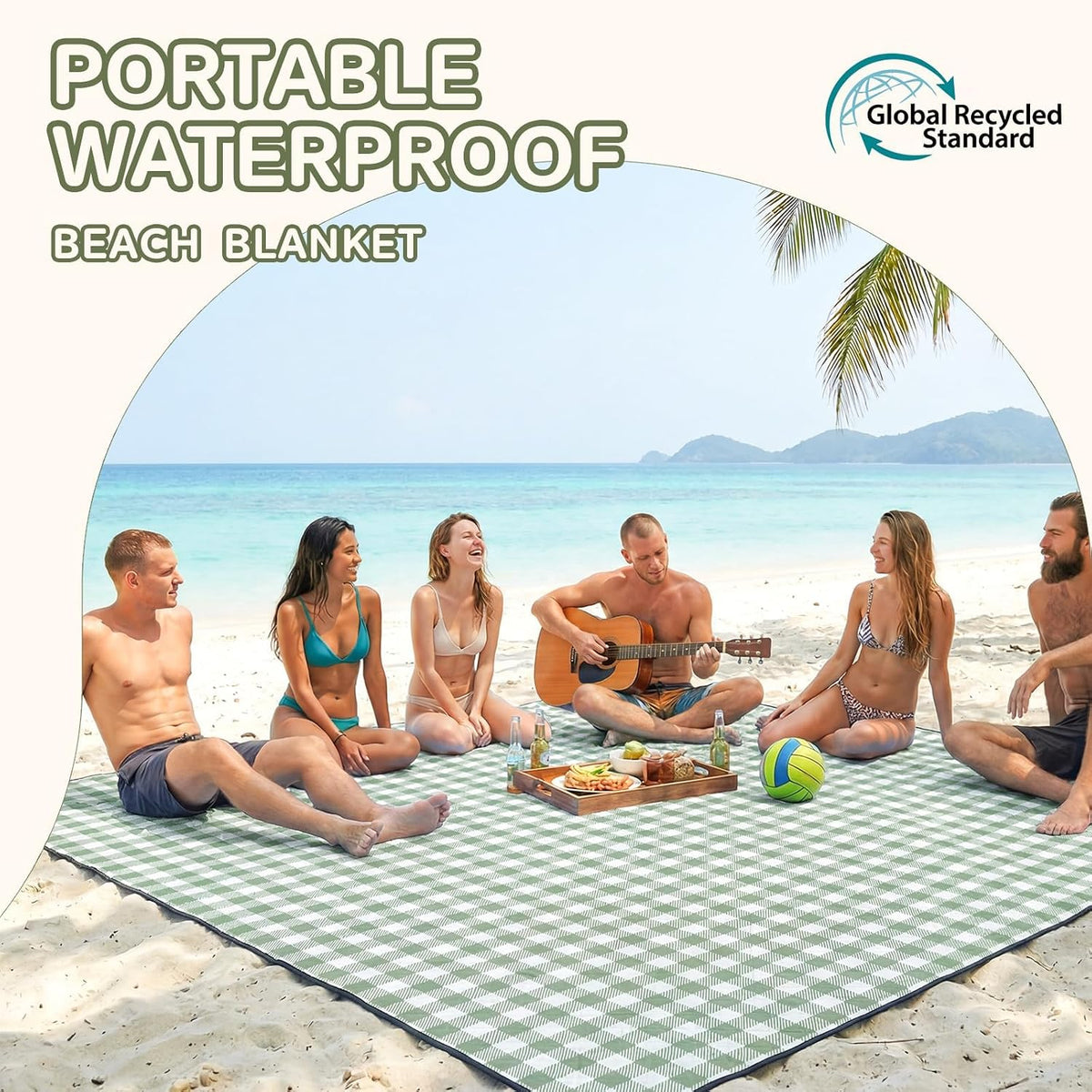Youmiishop Extra Large Waterproof Picnic Blanket | Foldable Outdoor Camping Beach Mat, Portable Rug for Park, Lawn & Music Festival, Travel Gift