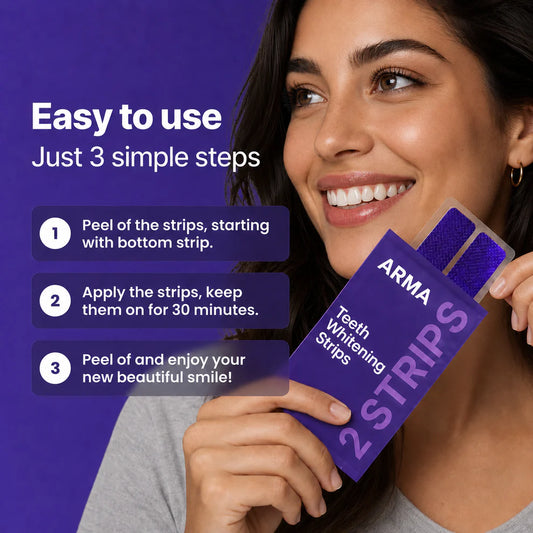 Purple Teeth Whitening Strips - 7/21 Whitening Sessions - Non Sensitive Teeth Whitening - Peroxide-Free