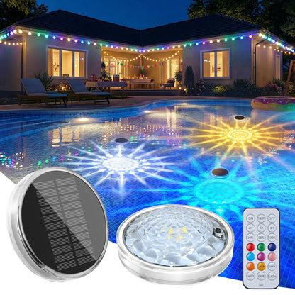 Solar-Powered Floating Pool Lights, RGB Pool Light Strips with Remote Control, IP68 Waterproof, Suitable for Above-Ground Pools, Pool Parties, In-Ground Pools, and Hot Tubs