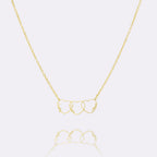 Three United Hearts Personalized Name Choker Necklace