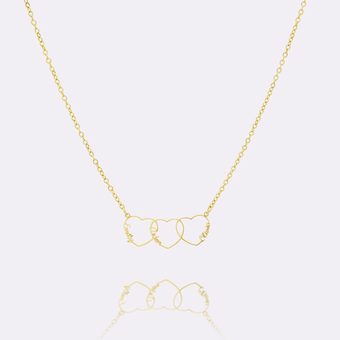 Three United Hearts Personalized Name Choker Necklace