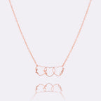 Three United Hearts Personalized Name Choker Necklace