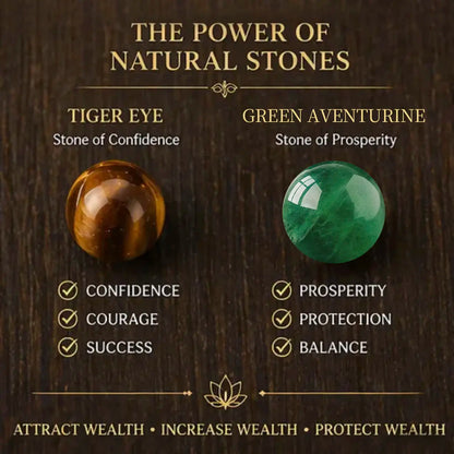 Wealth Attracting Tiger Eye & Green Aventurine Bracelet