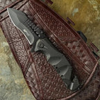 Tactical Survival Folding Pocket Knife – Military Grade EDC Utility Knife with Window Breaker & Seatbelt Cutter for Camping Hunting Outdoor Emergency