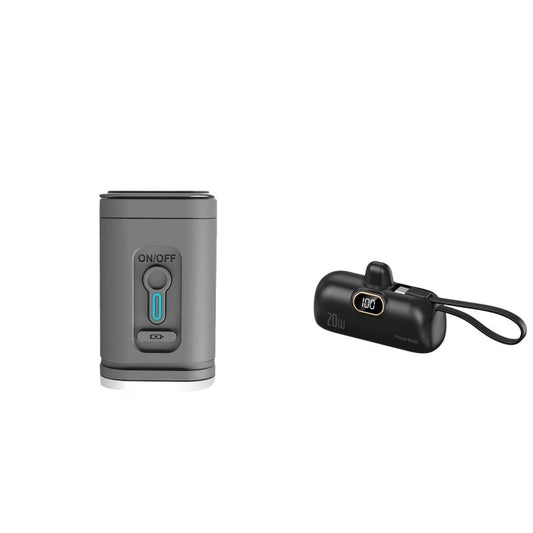 🏕️ Rechargeable Camping Air Pump – LED Light, Fast Inflation, Compact & Portable