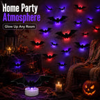 🦇 3D Bat Light LED Decorations - Halloween Spooky Ornaments