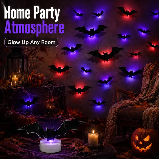 🦇 3D Bat Light LED Decorations - Halloween Spooky Ornaments