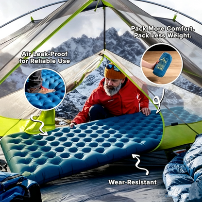 4 Inch Thick Extra‑Wide Portable Camping Sleeping Pad, Moisture‑Proof Sleep Mat for Tent