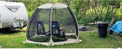 Youmiishop Pop Up Screen House Tent, Instant Outdoor Gazebo with Mosquito Netting & UPF 50+ Sun Protection, Portable Canopy Shelter for Patio, Backyard, Camping (2-10 Person)