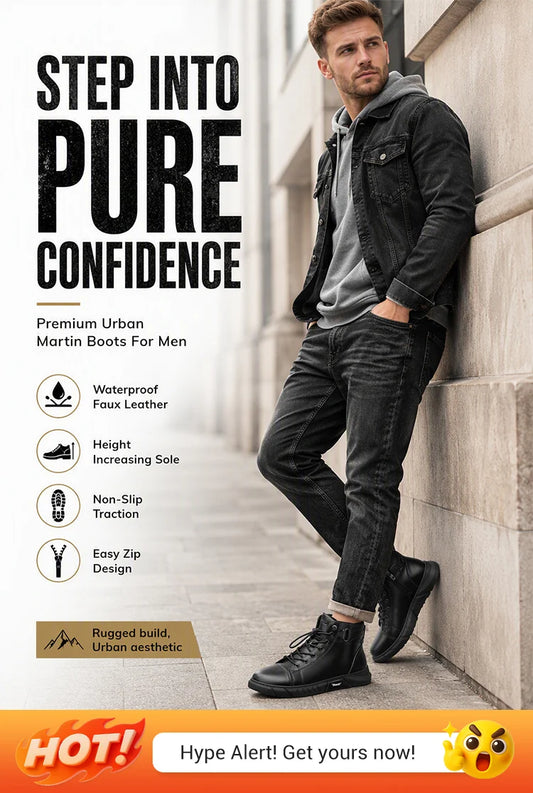 🥾 Built Tough for Every Step | Men's Waterproof Genuine Leather Combat Boots