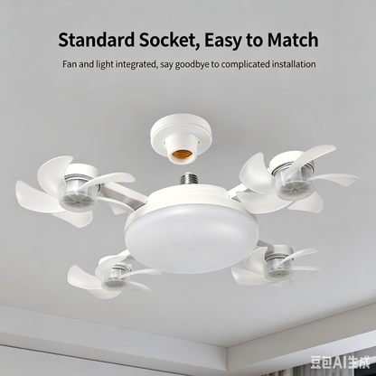 E27 Fan with Remote Control Light: 2-in-1 Lighting and Cooling Chandelier with Adjustable Light Switch and Functions