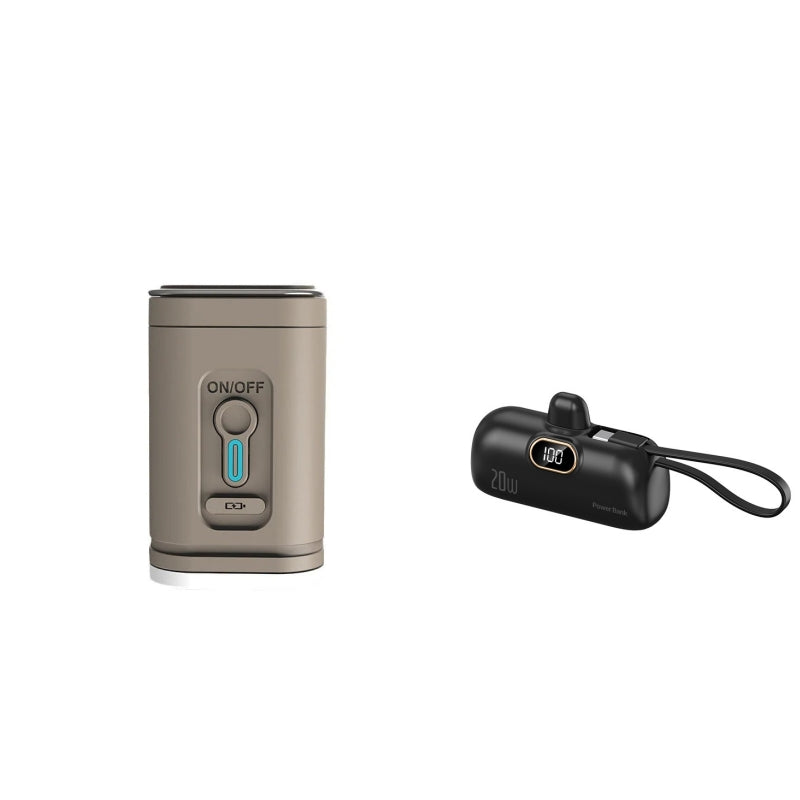 🏕️ Rechargeable Camping Air Pump – LED Light, Fast Inflation, Compact & Portable