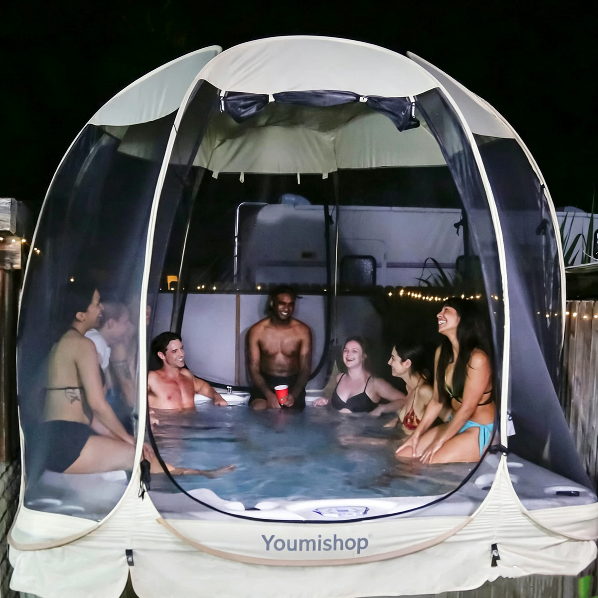 Youmiishop Pop Up Screen House Tent, Instant Outdoor Gazebo with Mosquito Netting & UPF 50+ Sun Protection, Portable Canopy Shelter for Patio, Backyard, Camping (2-10 Person)