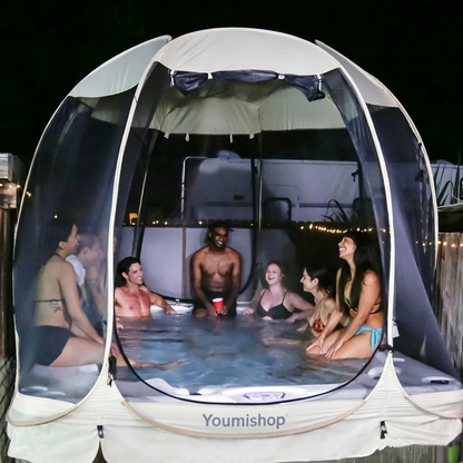 Youmiishop Pop Up Screen House Tent, Instant Outdoor Gazebo with Mosquito Netting & UPF 50+ Sun Protection, Portable Canopy Shelter for Patio, Backyard, Camping (2-10 Person)