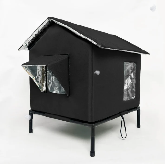 🐈 All-Weather Elevated Outdoor Cat House – Waterproof, Insulated, Foldable 🌧️