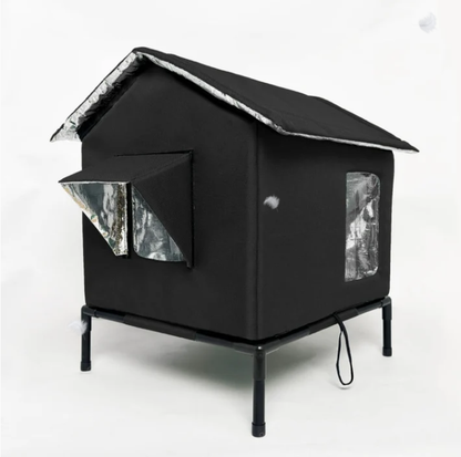 🐈 All-Weather Elevated Outdoor Cat House – Waterproof, Insulated, Foldable 🌧️