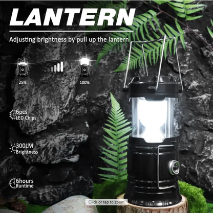 Solar USB Rechargeable LED Camping Lantern