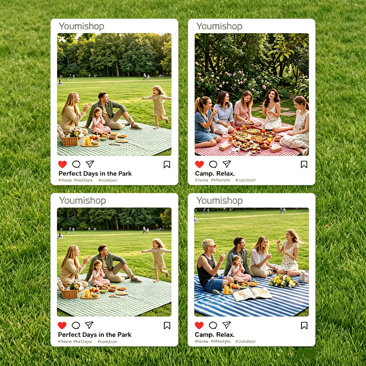 Youmiishop Extra Large Waterproof Picnic Blanket | Foldable Outdoor Camping Beach Mat, Portable Rug for Park, Lawn & Music Festival, Travel Gift