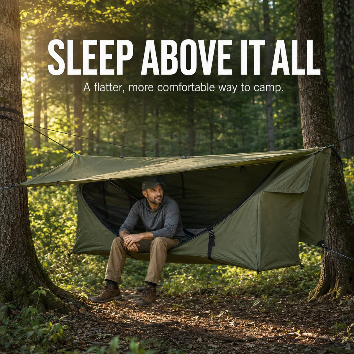 ⛺ Single‑Person Hammock Tent with Mosquito Net & Sleeping Pad
