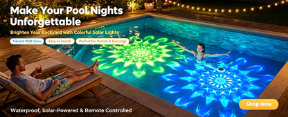Solar-Powered Floating Pool Lights, RGB Pool Light Strips with Remote Control, IP68 Waterproof, Suitable for Above-Ground Pools, Pool Parties, In-Ground Pools, and Hot Tubs