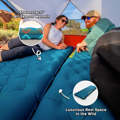 4 Inch Thick Extra‑Wide Portable Camping Sleeping Pad, Moisture‑Proof Sleep Mat for Tent