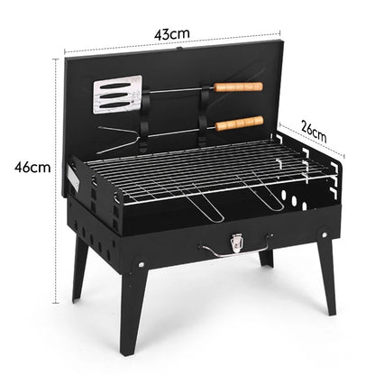 ✨ Portable Folding Charcoal Grill – Stainless Steel, Quick Setup, Easy Clean 🍃