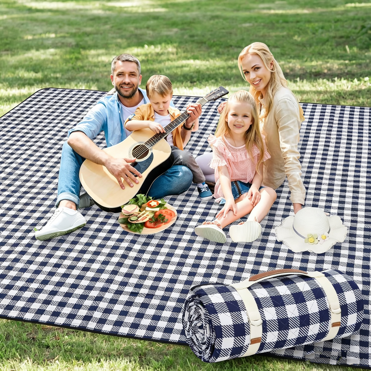 Youmiishop Extra Large Waterproof Picnic Blanket | Foldable Outdoor Camping Beach Mat, Portable Rug for Park, Lawn & Music Festival, Travel Gift
