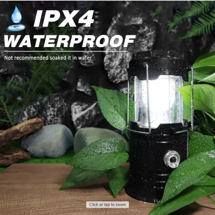 Solar USB Rechargeable LED Camping Lantern