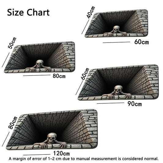 💀 Don't Fall In! 3D Skull Pit Mat 🕳️