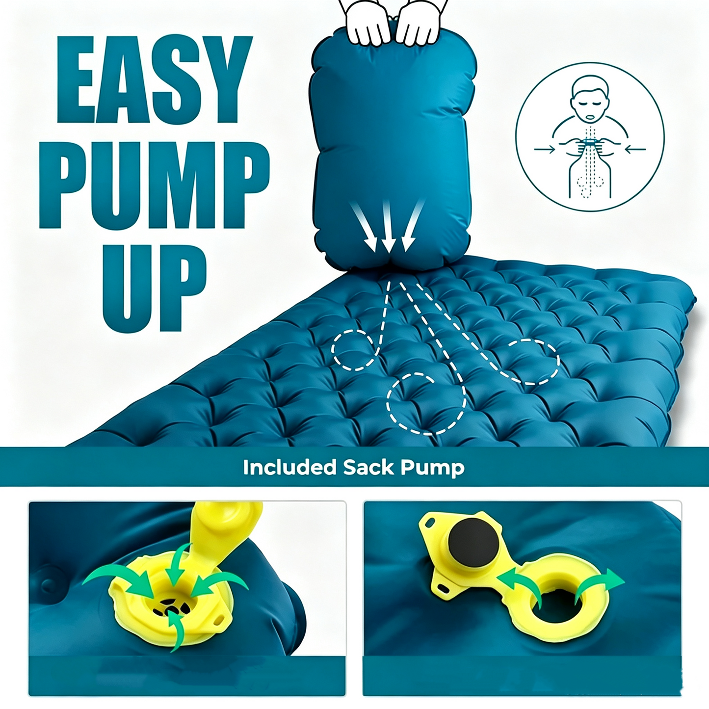 4 Inch Thick Extra‑Wide Portable Camping Sleeping Pad, Moisture‑Proof Sleep Mat for Tent