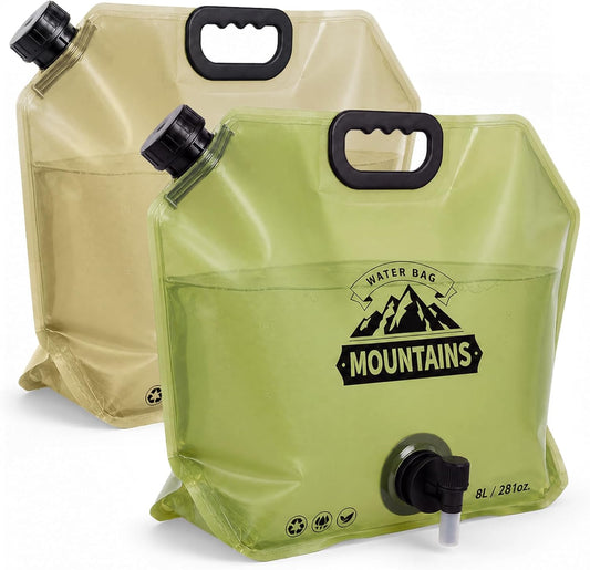 Collapsible Water Container Portable Water Jug with Spigot for Camping, Foldable Hiking Gear, Leakproof Liquid Carrier for Hiking, Travel, Emergency Preparedness, Outdoor Use