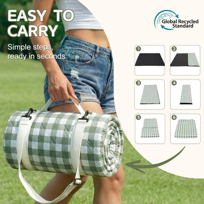 Youmiishop Extra Large Waterproof Picnic Blanket | Foldable Outdoor Camping Beach Mat, Portable Rug for Park, Lawn & Music Festival, Travel Gift