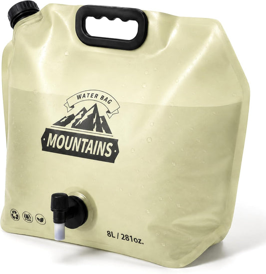 Collapsible Water Container Portable Water Jug with Spigot for Camping, Foldable Hiking Gear, Leakproof Liquid Carrier for Hiking, Travel, Emergency Preparedness, Outdoor Use