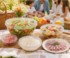 100PCS Disposable Stretch Food Covers for Bowls & Plates, Elastic Bowl Covers, Plastic Wrap Alternative for Leftovers, Fruits, Vegetables & Kitchen Food Storage
