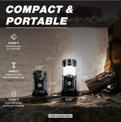 Solar USB Rechargeable LED Camping Lantern
