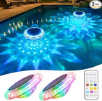 Solar-Powered Floating Pool Lights, RGB Pool Light Strips with Remote Control, IP68 Waterproof, Suitable for Above-Ground Pools, Pool Parties, In-Ground Pools, and Hot Tubs