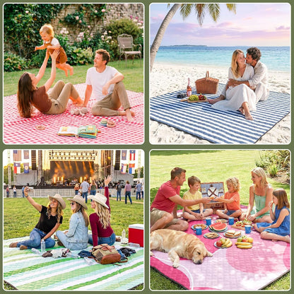 Youmiishop Extra Large Waterproof Picnic Blanket | Foldable Outdoor Camping Beach Mat, Portable Rug for Park, Lawn & Music Festival, Travel Gift