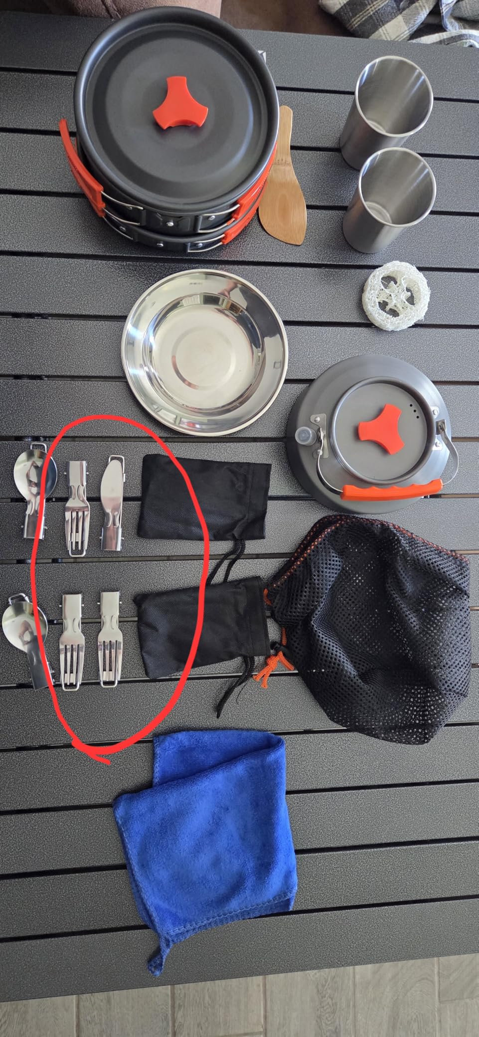 U.mi-Q17pcs Camping Cookware Mess Kit,for Camping,Backpacking,Picnic