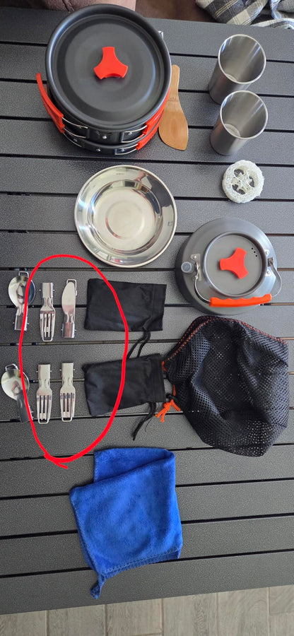 U.mi-Q17pcs Camping Cookware Mess Kit,for Camping,Backpacking,Picnic