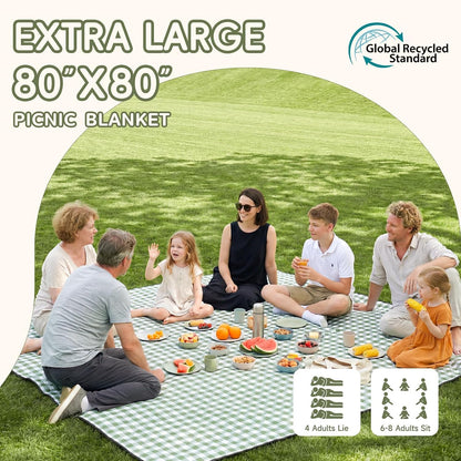 Youmiishop Extra Large Waterproof Picnic Blanket | Foldable Outdoor Camping Beach Mat, Portable Rug for Park, Lawn & Music Festival, Travel Gift