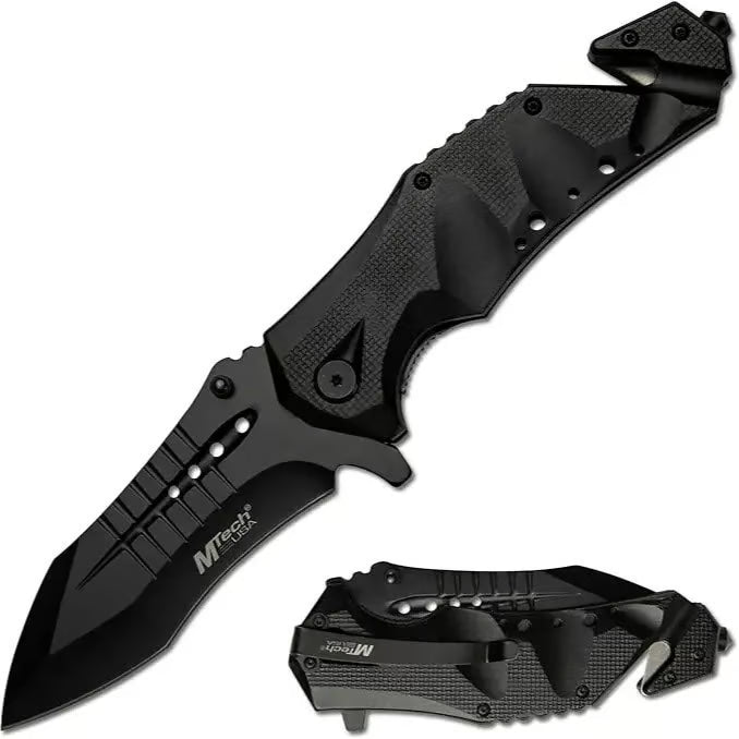 Tactical Survival Folding Pocket Knife – Military Grade EDC Utility Knife with Window Breaker & Seatbelt Cutter for Camping Hunting Outdoor Emergency