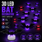 🦇 3D Bat Light LED Decorations - Halloween Spooky Ornaments