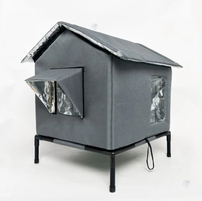 🐈 All-Weather Elevated Outdoor Cat House – Waterproof, Insulated, Foldable 🌧️