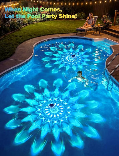 Solar-Powered Floating Pool Lights, RGB Pool Light Strips with Remote Control, IP68 Waterproof, Suitable for Above-Ground Pools, Pool Parties, In-Ground Pools, and Hot Tubs