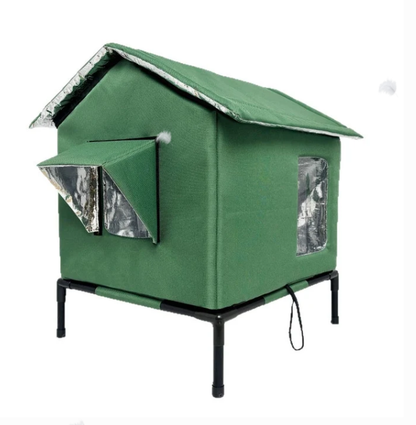 🐈 All-Weather Elevated Outdoor Cat House – Waterproof, Insulated, Foldable 🌧️