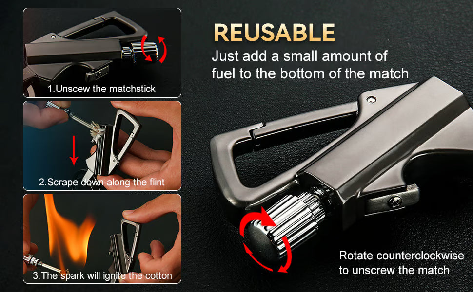 Multifunctional Permanent Match Keychain 🌨️Waterproof & Windproof Ignition – Survival Tool for Camping & Emergency 🏕️