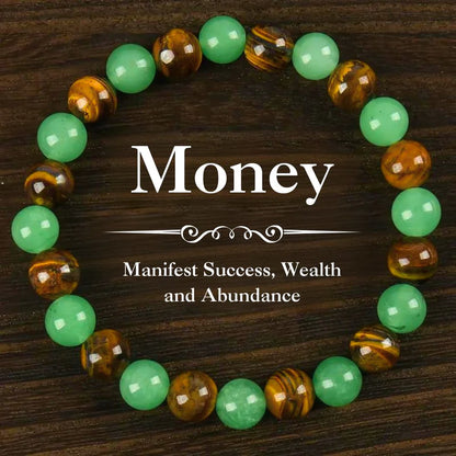 Wealth Attracting Tiger Eye & Green Aventurine Bracelet