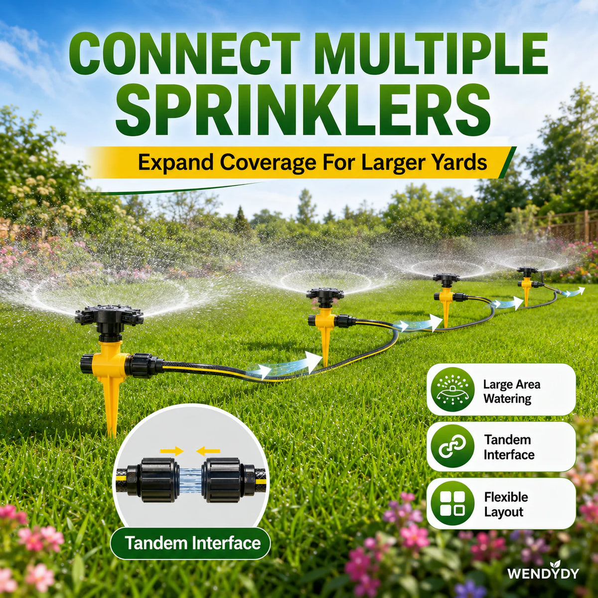 🏡BUY 1 GET 1 FREE✨360° Rotation Auto Irrigation System Garden Lawn Sprinkler Patio