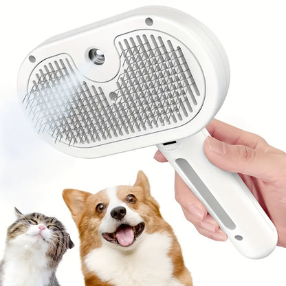 Pet Spray Massage Comb, Steam Grooming Brush, Cat Hair Remover, Cat and Dog Shedding Remover, No-Shower Cat Comb